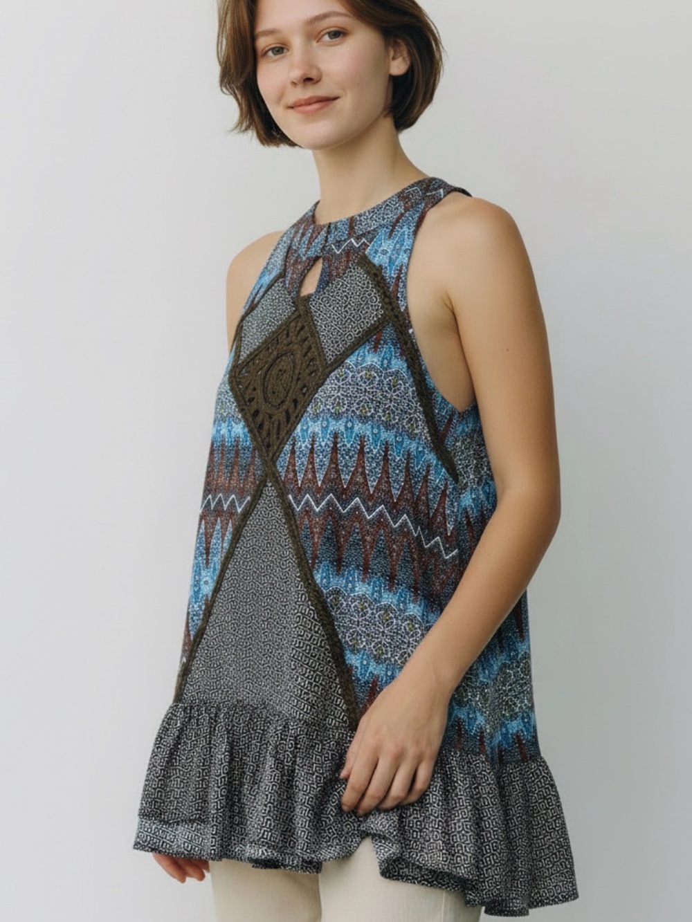 Umgee Boho Patchwork Tunic